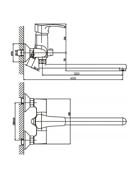Смеситель для ванны Haiba Focus 006 HB0120 с душевым набором