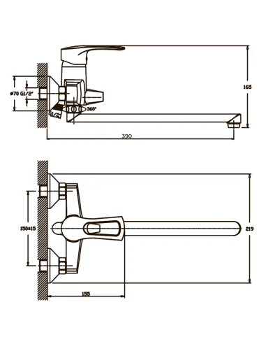 Смеситель для ванны Haiba Germes 006 HB0140 с душевым набором