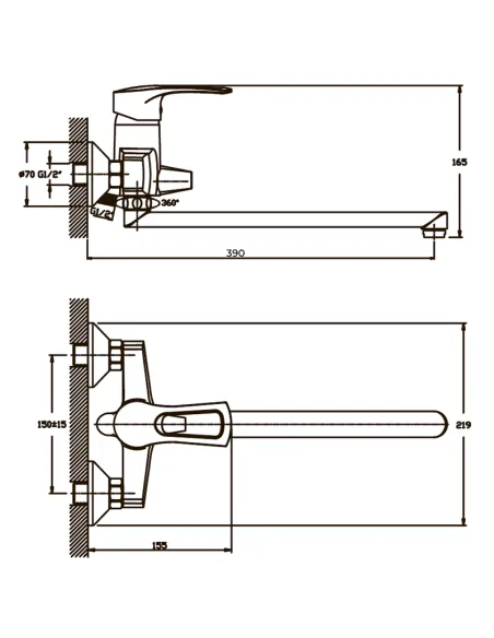 Смеситель для ванны Haiba Germes 006 HB0140 с душевым набором Смеситель для ванны Haiba Germes 006 HB0140 с душевым набором