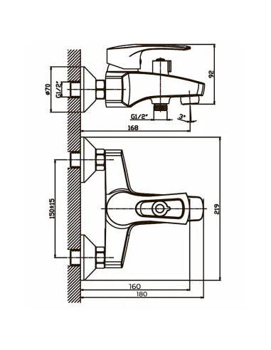 Смеситель для ванны Haiba Germes 009 HB0141 с душевым набором