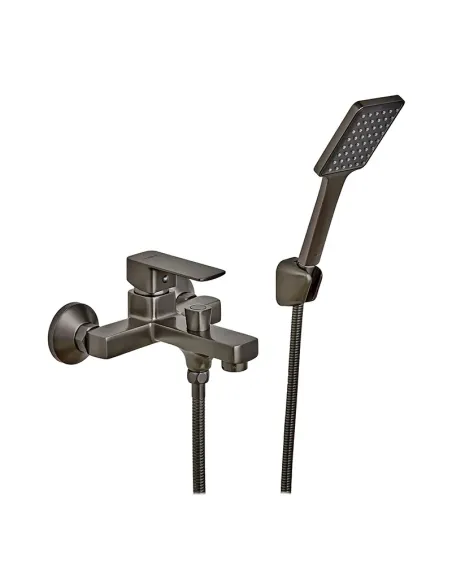 Змішувач для ванни Haiba Kubus 009 Euro Graphite HB4007 з душовим набором, графітовий.