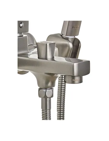 Змішувач для ванни Haiba Kubus 009 Euro Graphite HB4007 з душовим набором, графітовий.