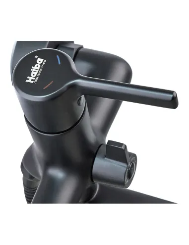 Смеситель для ванны Haiba MarkUS 006 Euro Black HB3974 с душевым набором, черный