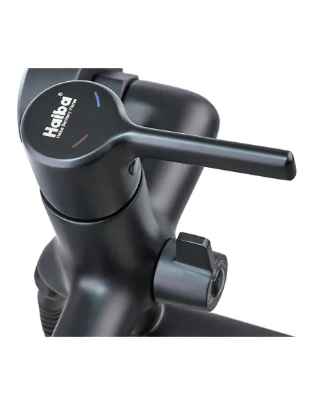 Смеситель для ванны Haiba MarkUS 006 Euro Black HB3974 с душевым набором, черный