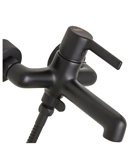 Смеситель для ванны Haiba Markus 009 Euro Black HB3975 с душевым набором, черный