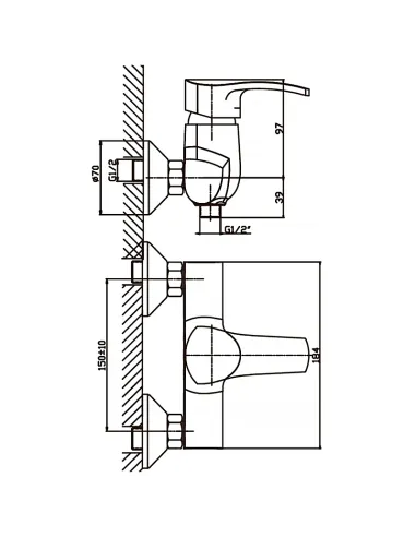 Смеситель для душа Haiba Focus 003 HB0113, без излива