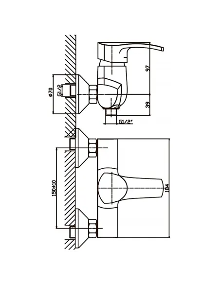 Змішувач для душу Haiba Focus 003 HB0113, без виливу