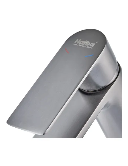 Змішувач для умивальника Haiba Alex 001 Graphite HB3992, одноважільний