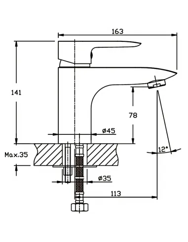 Змішувач для умивальника Haiba Columbia 001 HB0038, одноважільний