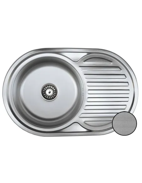 Мойка для кухни из нержавеющей стали овальная Romzha Dana Eko Textura - 1