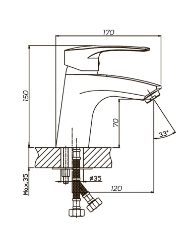 Змішувач для умивальника Haiba Germes 001 HB0139, одноважільний