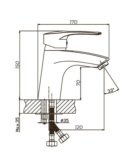 Змішувач для умивальника Haiba Germes 001 HB0139, одноважільний