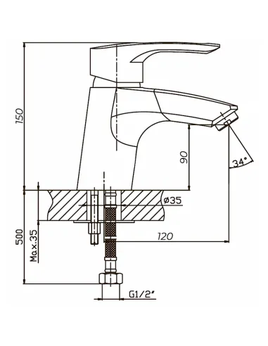 Смеситель для умывальника Haiba Hansberg 001 HB0171, однорычажный