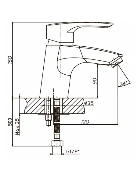 Смеситель для умывальника Haiba Hansberg 001 HB0171, однорычажный