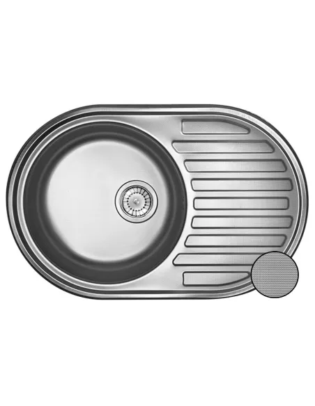 Мойка для кухни из нержавеющей стали овальная Romzha Dana Eko Textura - 2