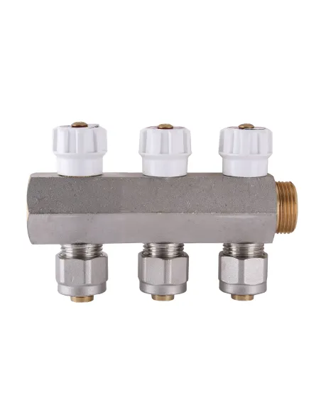 Колектор для теплої підлоги APE Italy 7883 L 3 виходи, з перекриттям, 16 мм