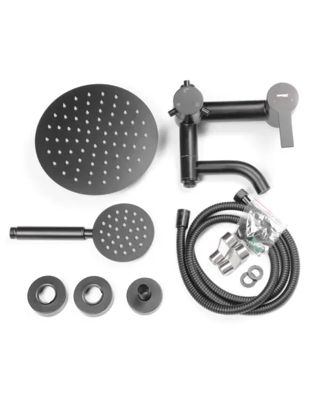 Душева система Mixxus NOX-009-J SUS304 Black нержавіюча сталь, з виливом