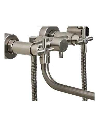 Змішувач для ванни Mixxus DVE 006 B Euro двовентильний, з душовим набором