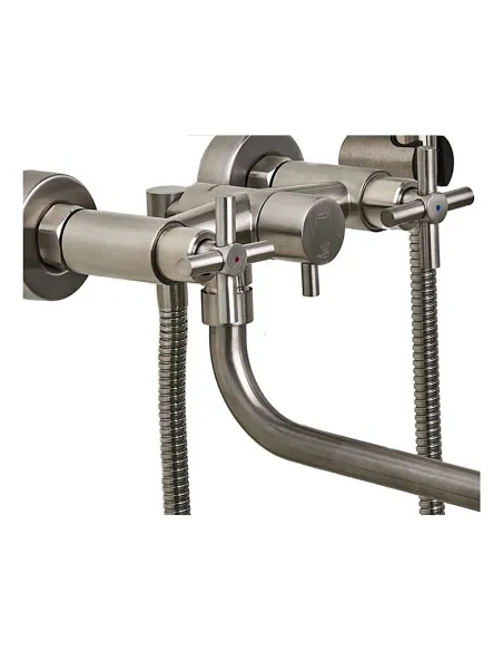 Змішувач для ванни Mixxus DVE 006 B Euro двовентильний, з душовим набором