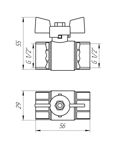 Кран шаровой прямой Quality Professional QP151 ВВ 1/2 дюйма