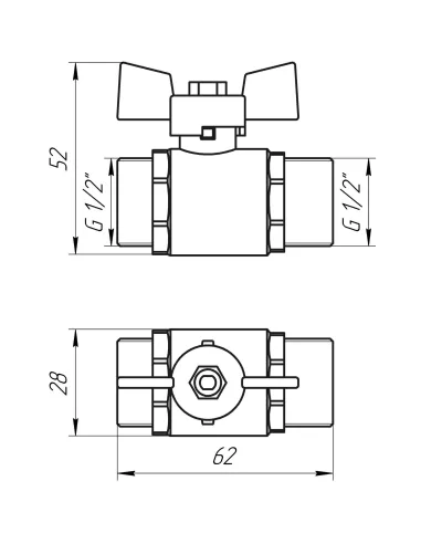 Кран кульовий прямий Quality Professional QP153 ПН 1/2 дюйма