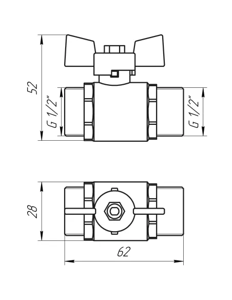 Кран кульовий прямий Quality Professional QP153 ПН 1/2 дюйма