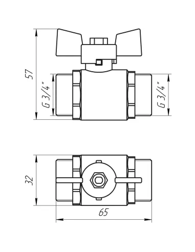 Кран шаровой прямой Quality Professional QP153 НН 3/4 дюйма