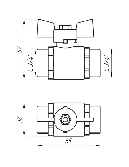 Кран шаровой прямой Quality Professional QP153 НН 3/4 дюйма Кран шаровой прямой Quality Professional QP153 НН 3/4 дюйма