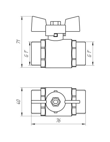 Кран шаровой прямой Quality Professional QP153 НН 1 дюйм