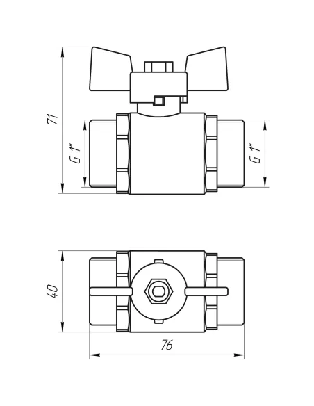Кран шаровой прямой Quality Professional QP153 НН 1 дюйм