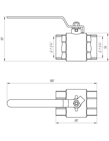 Кран шаровой прямой Quality Professional QP151 ВВ 1 1/4 дюйма