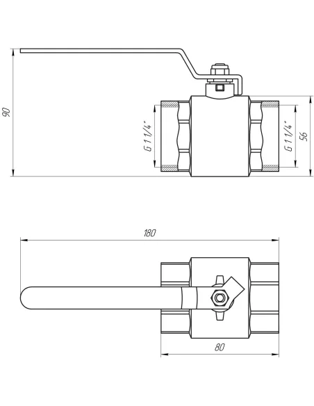 Кран шаровой прямой Quality Professional QP151 ВВ 1 1/4 дюйма Кран шаровой прямой Quality Professional QP151 ВВ 1 1/4 дюйма