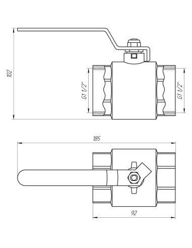 Кран шаровой прямой Quality Professional QP151 ВВ 1 1/2 дюйма