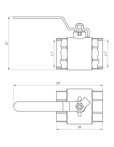 Кран кульовий прямий Quality Professional QP151 ВВ 2 дюйми