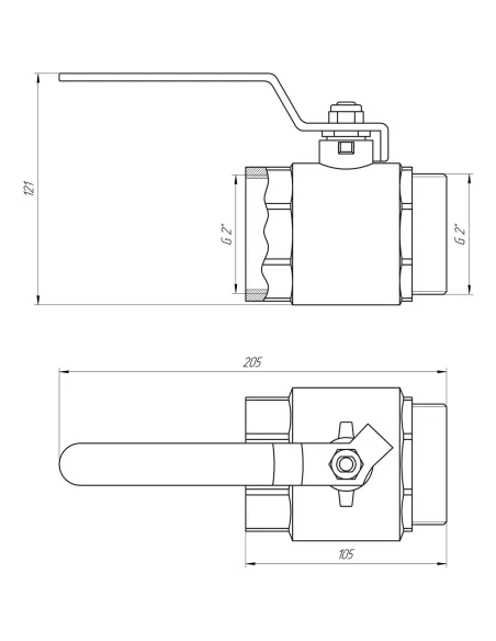 Кран шаровой прямой Quality Professional QP152 НВ 2 дюйма