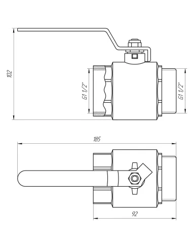 Кран кульовий прямий Quality Professional QP152 НВ 1 1/2 дюйма