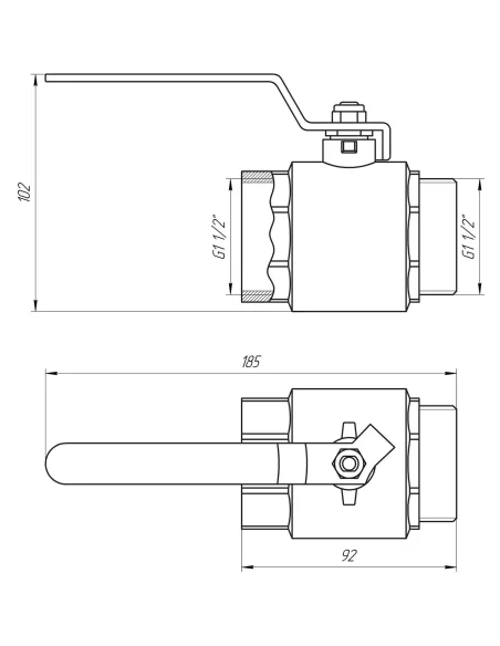 Кран кульовий прямий Quality Professional QP152 НВ 1 1/2 дюйма