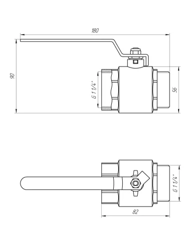 Кран шаровой прямой Quality Professional QP152 НВ 1 1/4 дюйма
