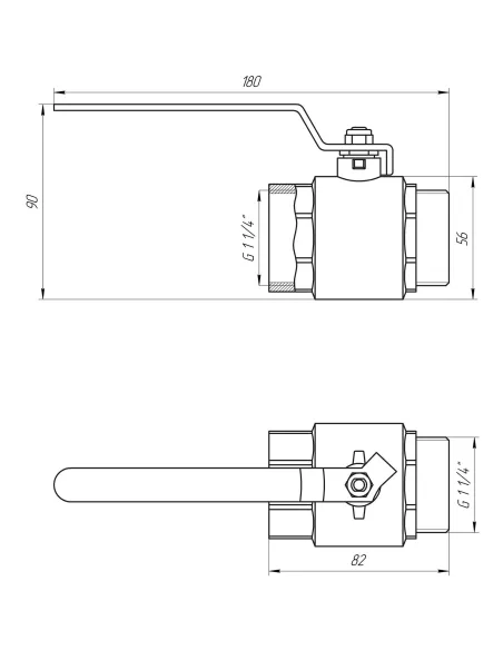 Кран кульовий прямий Quality Professional QP152 НВ 1 1/4 дюйма Кран кульовий прямий Quality Professional QP152 НВ 1 1/4 дюйма