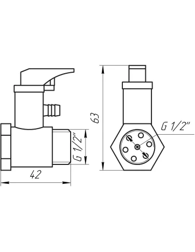Зворотний клапан підривний Quality Professional HT159 1/2 дюйма, з прапорцем