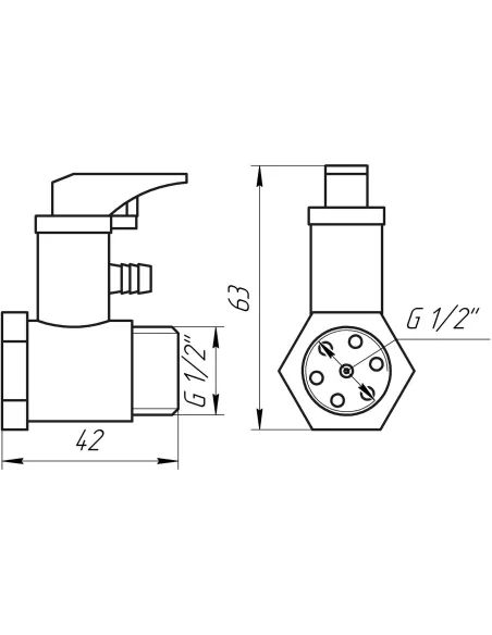Обратный клапан подрывной Quality Professional HT159 1/2 дюйма, с флажком