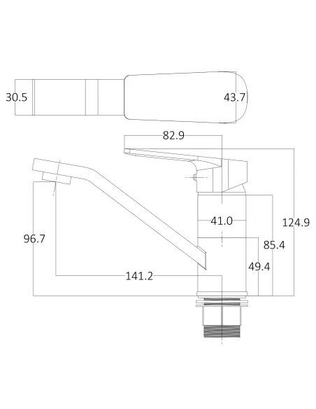 Змішувач для умивальника Globus Lux BONN GLB-0203MQ, одноважільний
