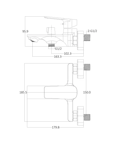 Змішувач для ванни Globus Lux BONN GLB-0102N з душовим набором