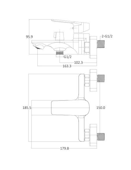 Змішувач для ванни Globus Lux BONN GLB-0102N з душовим набором