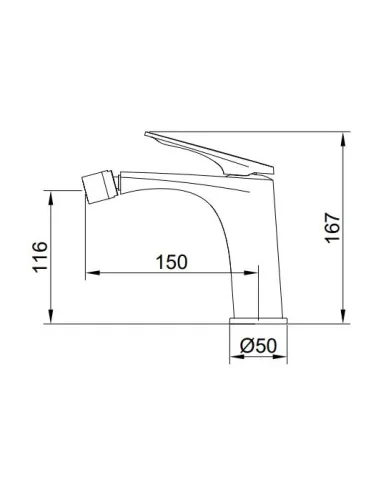 Змішувач для біде Venta BF205MC, одноважільний