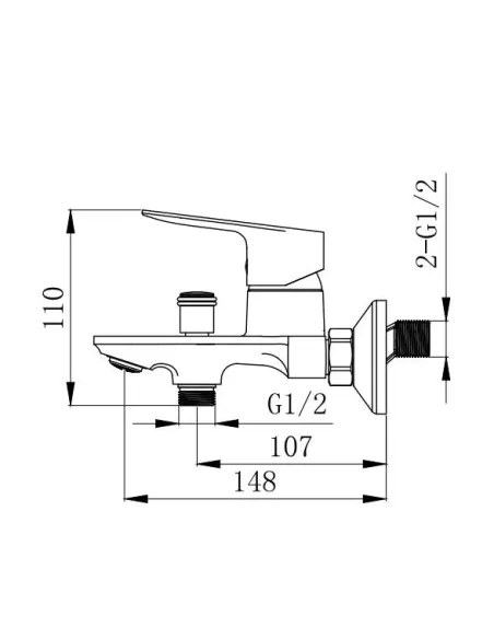 Смеситель для ванны Venta BF325KC, с душевым набором