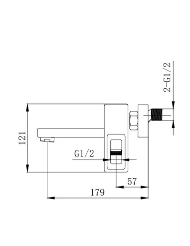 Змішувач для ванни Venta BS345SC з душовим набором.