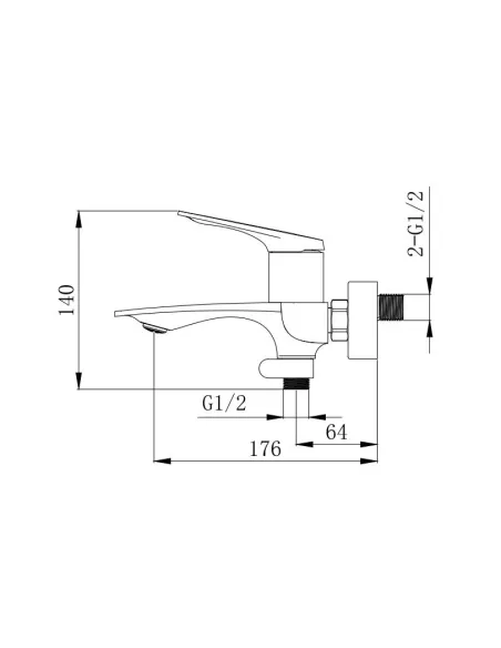 Смеситель для ванны Venta BF305KC, с душевым набором