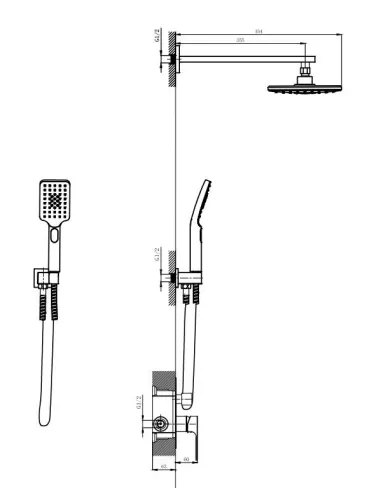 Душевая система Venta BR625SC, скрытого монтажа