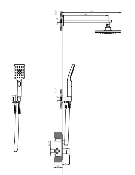 Душова система Venta BR625SC, прихованого монтажу